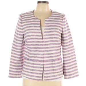 Talbots Biscay tweed striped blazer jacket Sz 10